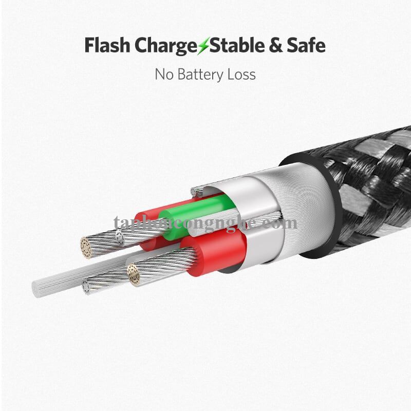 Ugreen 50380 0.5M màu Đen Cáp sạc truyền dữ liệu USB 2.0 sang MICRO USB 4A võ hợp kim kẽm US271 30050380